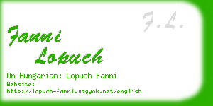 fanni lopuch business card